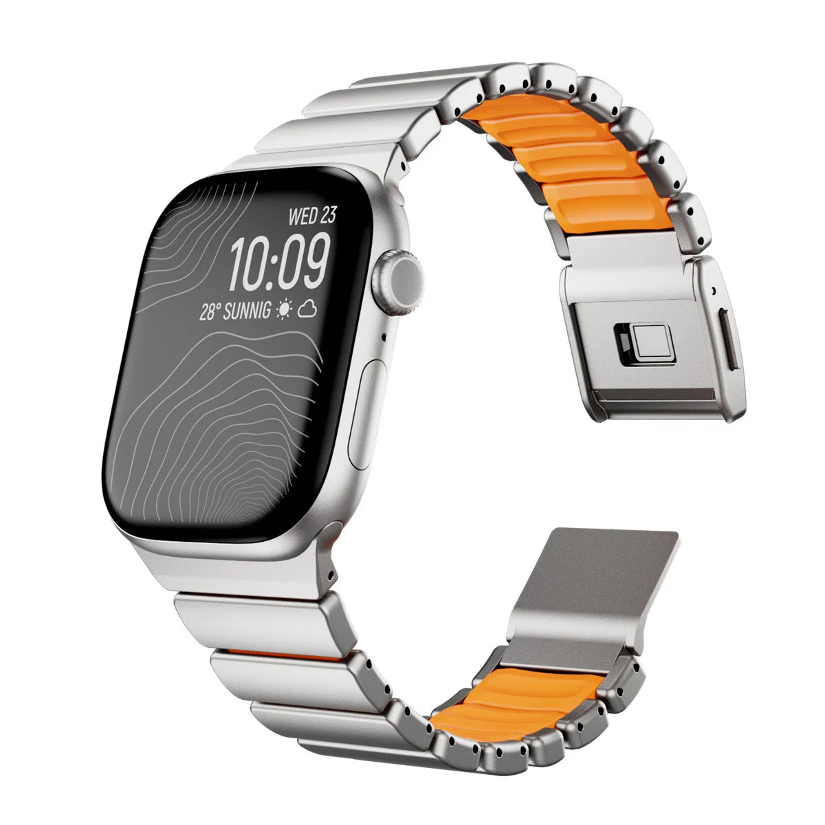 stratos titan silikon armband fur apple watch ultra 1, 2 und 3 von monteny