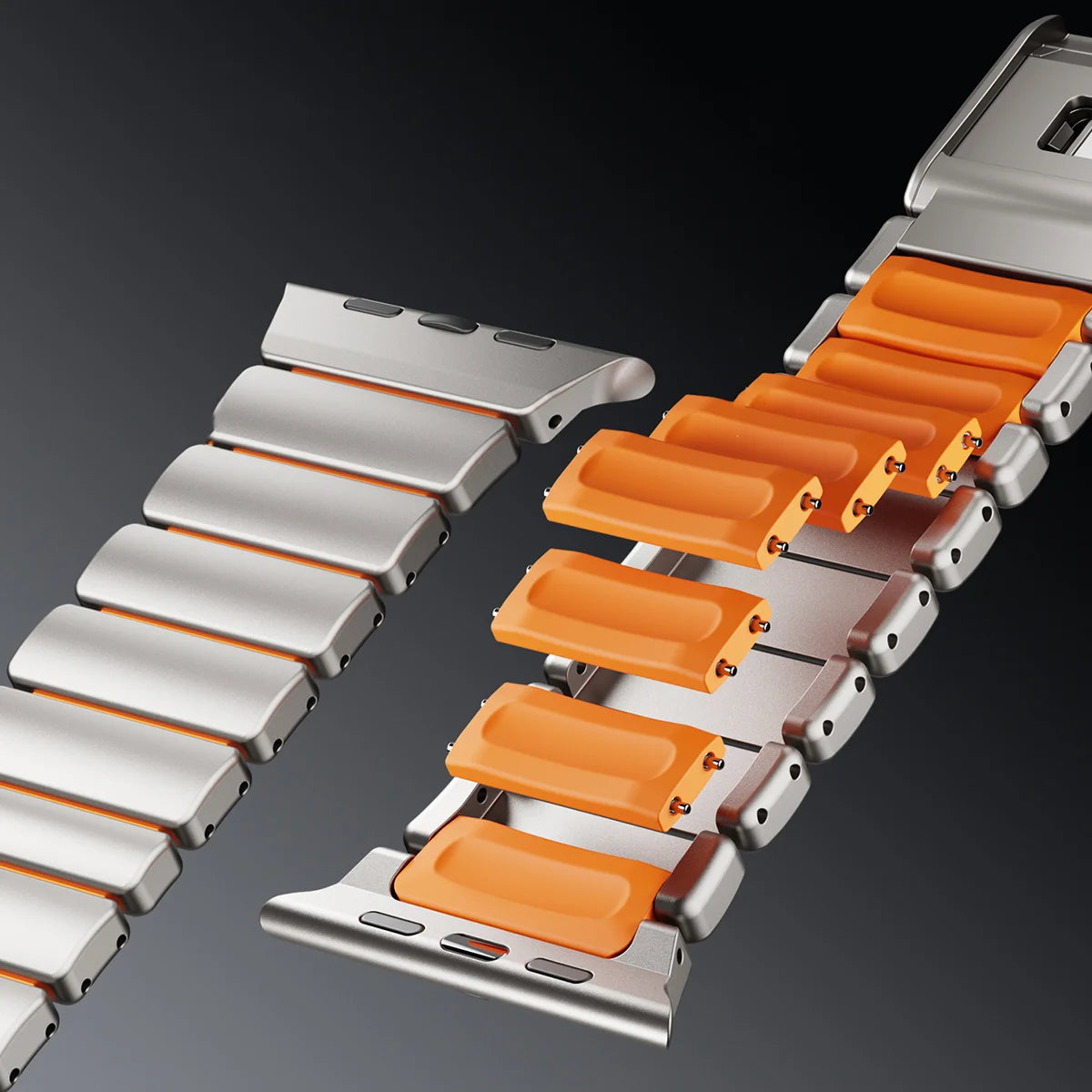 stratos titan silikon armband fur apple watch ultra 1, 2 und 3 von monteny