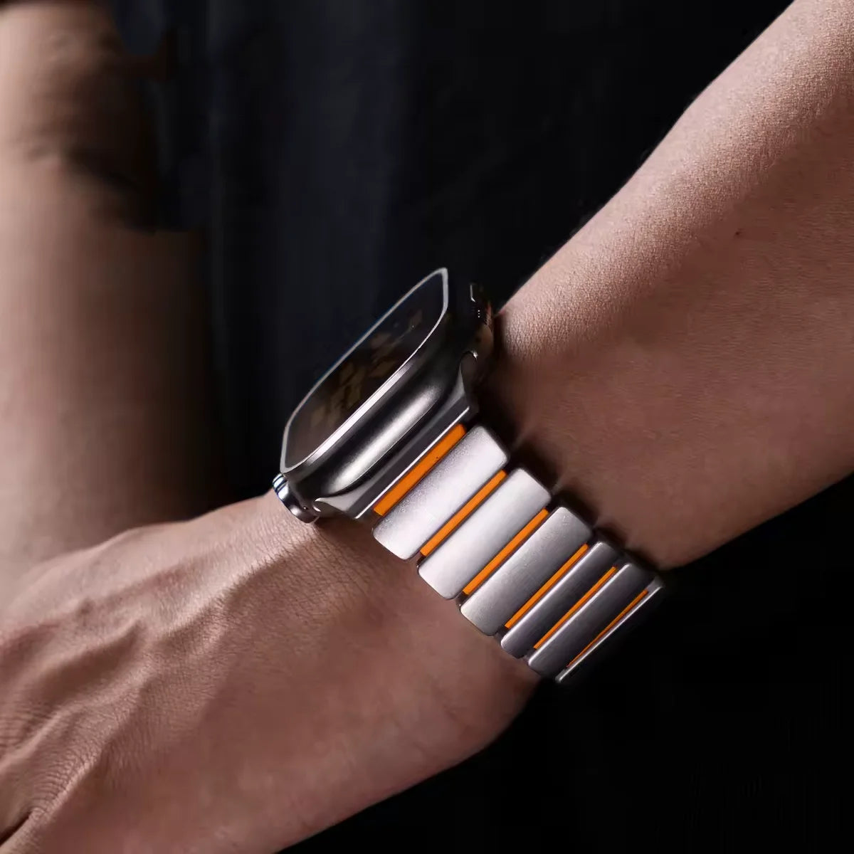 stratos titan silikon armband fur apple watch ultra 1, 2 und 3 von monteny