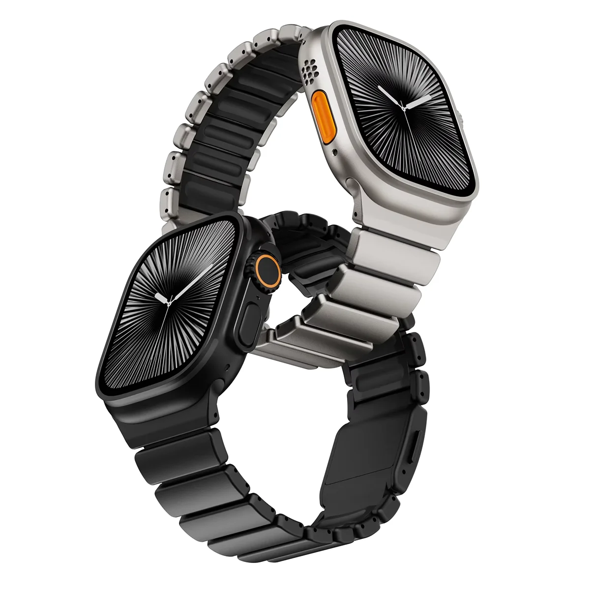 stratos titan silikon armband fur apple watch ultra 1, 2 und 3 von monteny