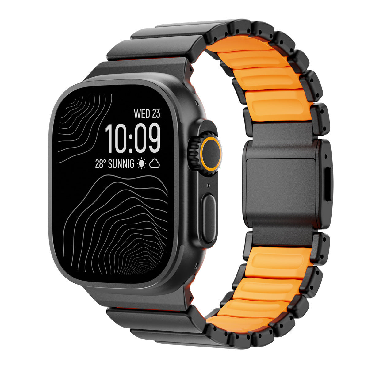 stratos titan silikon armband fur apple watch ultra 1, 2 und 3 von monteny