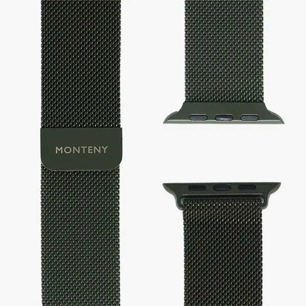 apple watch milanaise armband loop grün draufsicht monteny