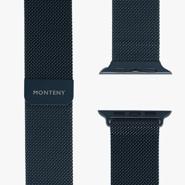 apple watch milanaise armband loop mitternacht draufsicht monteny