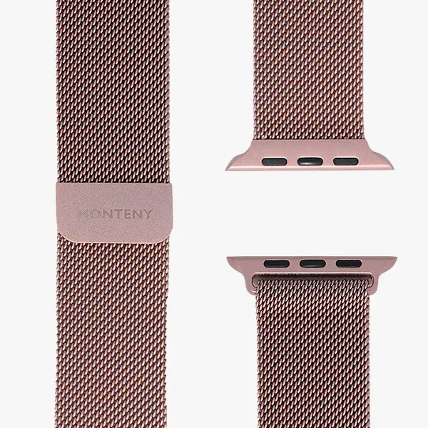 apple watch milanaise armband loop rosa draufsicht monteny 