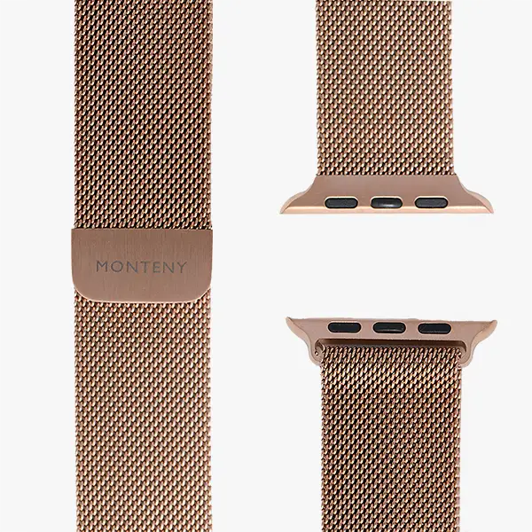 apple watch milanaise armband loop rose gold draufsicht monteny