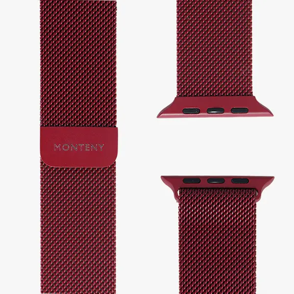 apple watch milanaise armband loop rot draufsicht monteny
