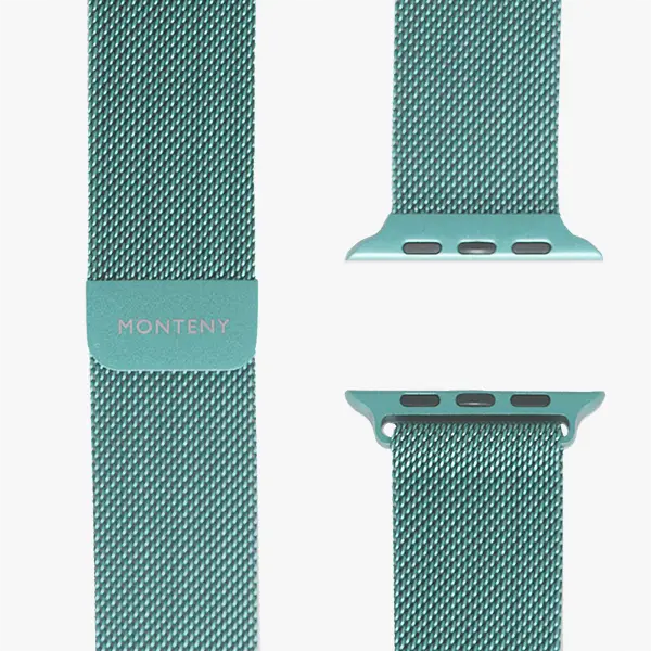 apple watch milanaise armband loop türkis draufsicht monteny