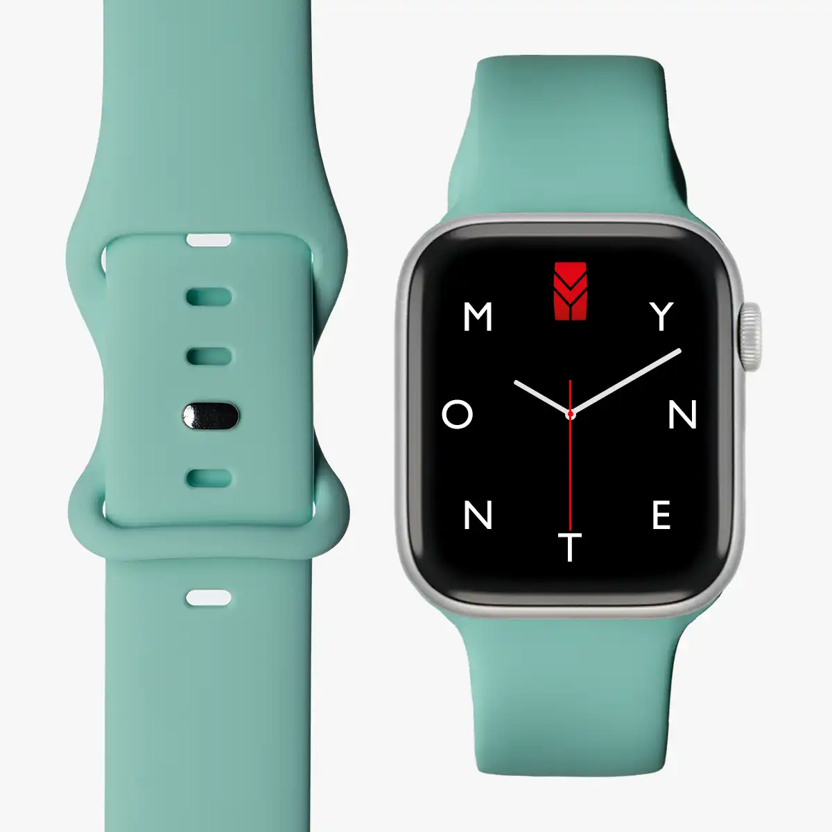 apple watch silikon armband tuerkis hero draufsicht malta monteny