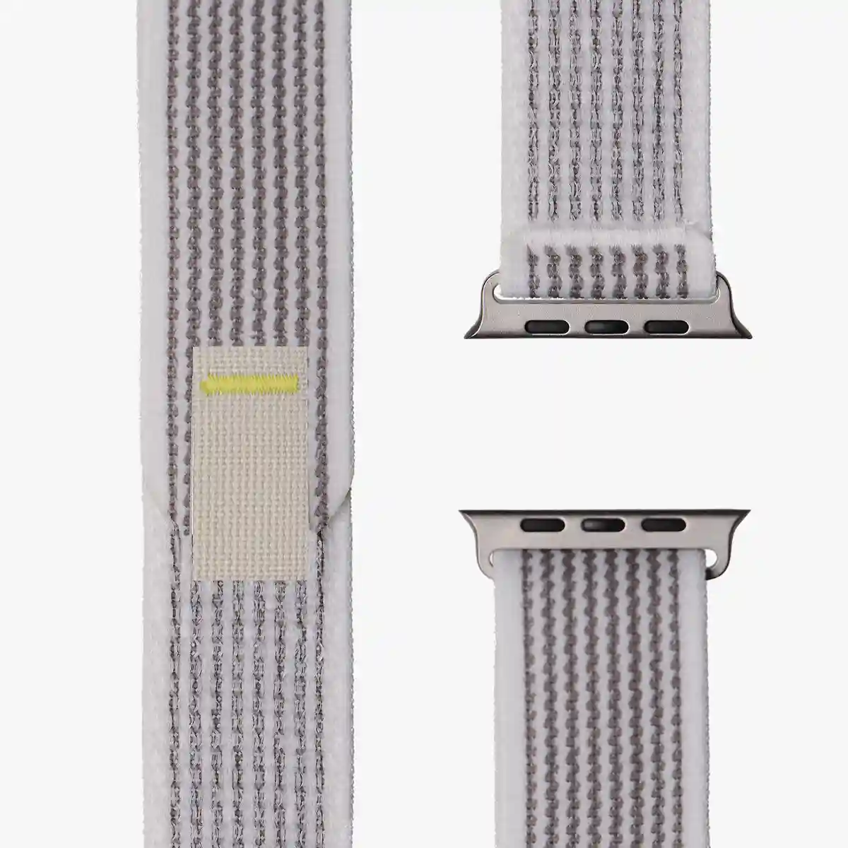 apple watch trail nylon armband draufsicht monteny weiss grau