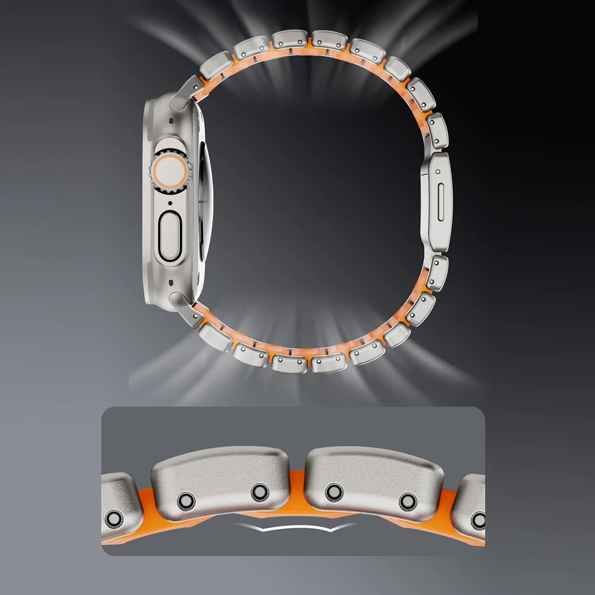 stratos titan silikon armband fur apple watch ultra 1, 2 und 3 von monteny