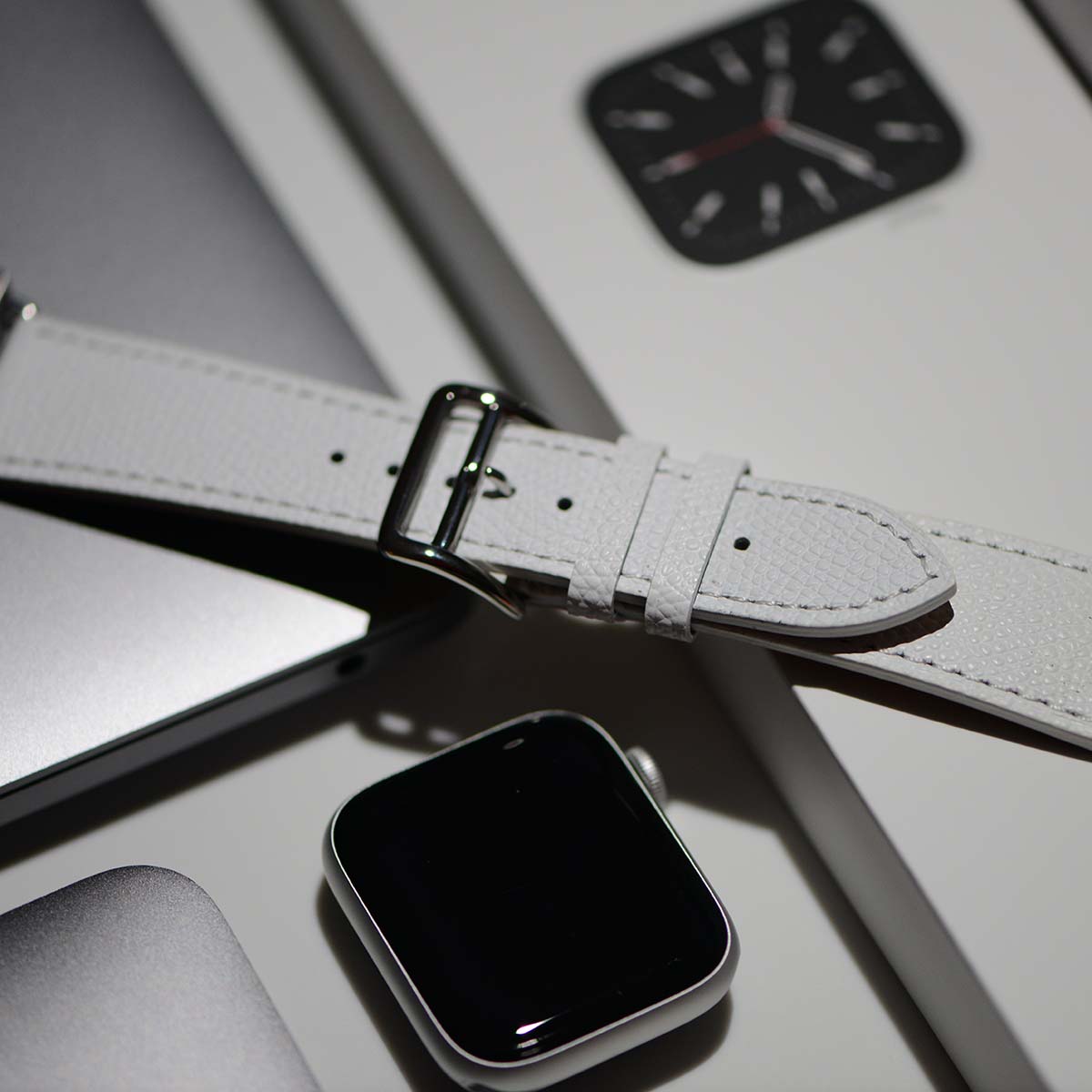 Apple Watch Armband San Francisco Leder weiss